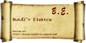 Butár Elektra névjegykártya