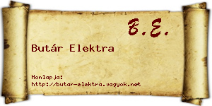 Butár Elektra névjegykártya